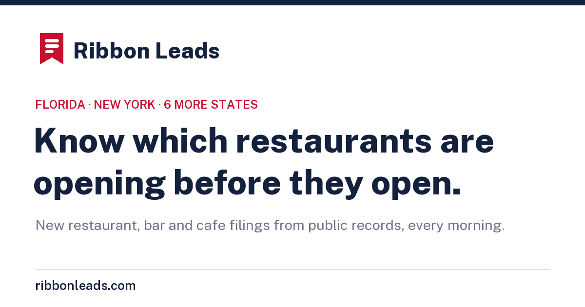 Restaurant Reservation Email Sample New restaurants & bars opening in Goshen, NY — Ribbon Leads